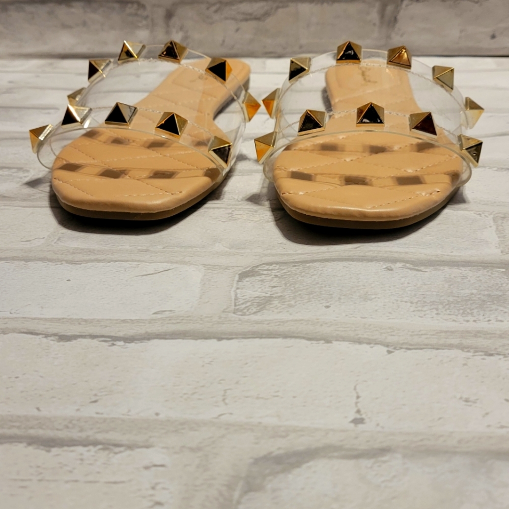 Clear Studded Slides -Sandals - Picture 4 of 5